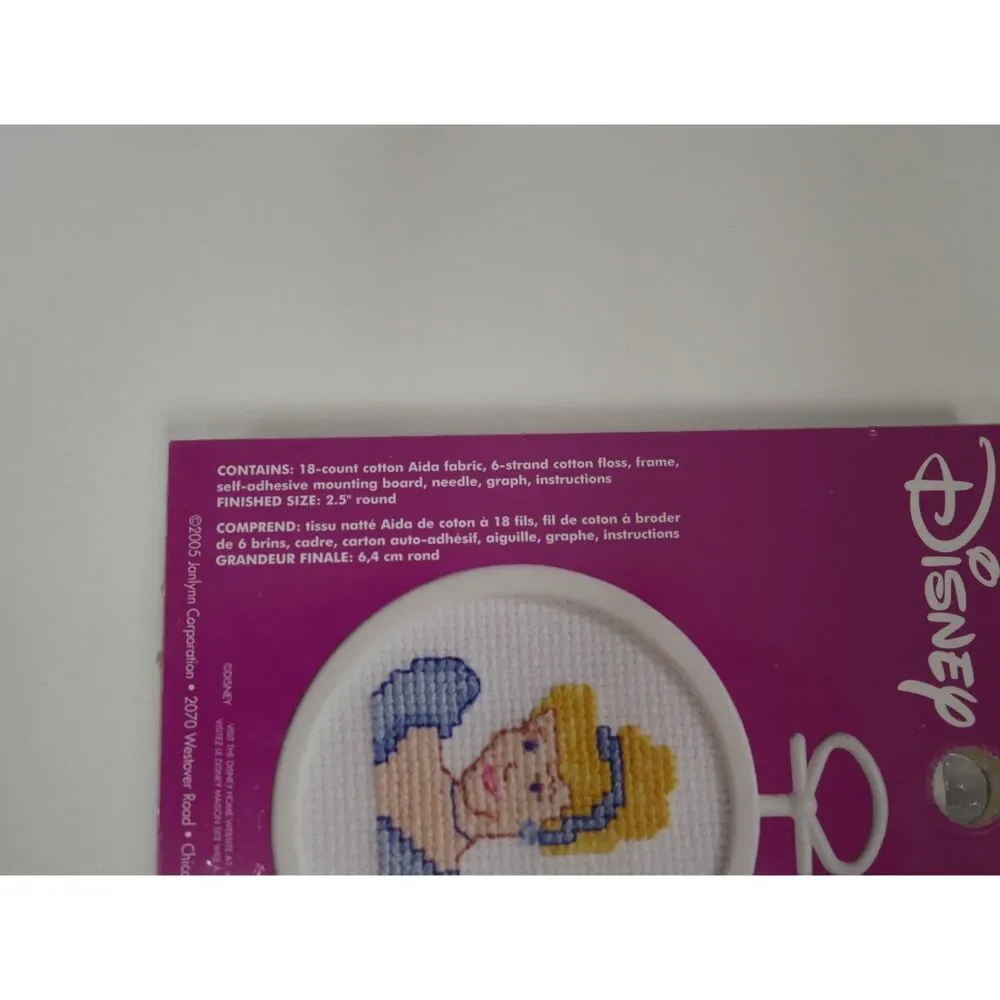 Disney Cinderella Counted Cross Stitch Kit With Frame Janlynn NOS